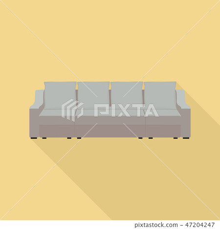 Big pillow sofa icon, flat style Big pillow sofa icon, flat style 47204247