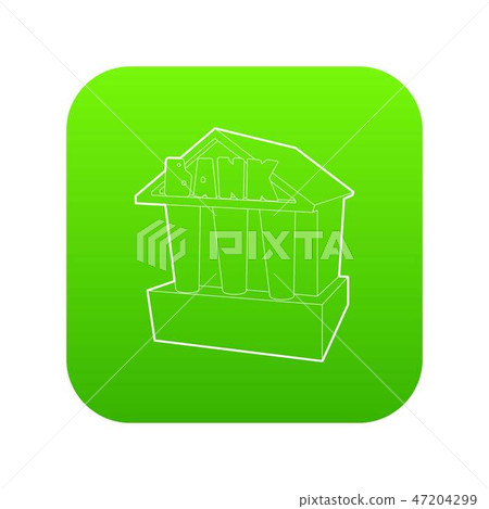 Bank icon green vector Bank icon green vector 47204299