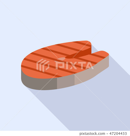 Bbq fish icon, flat style 47204433