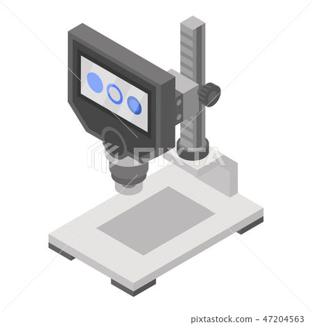 Modern microscope icon, isometric style 47204563