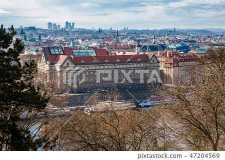 Prague city seen from the Letna hill 47204569