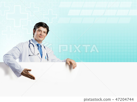 Doctor with banner Doctor with banner 47204744
