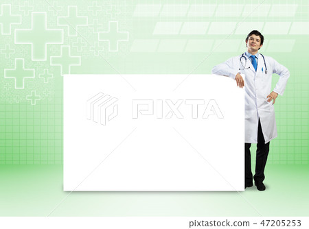 Doctor with banner Doctor with banner 47205253