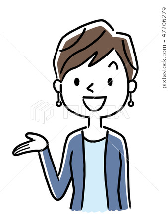 短髮的年輕女子 短髮的年輕女子 47206279