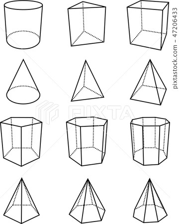 Prism and pyramid 47206433