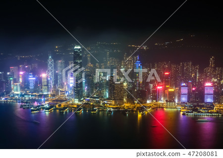 香港天空100(開放世界貿易廣場)的夜景 香港天空100(開放世界貿易廣場)的夜景 47208081