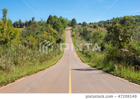 Long rural road on Khao kho hill 47209149