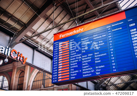 Destinations time table at Zurich HB station Destinations time table at Zurich HB station 47209817