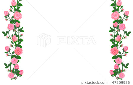 Pink rose frame 02 - Stock Illustration [47209926] - PIXTA