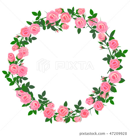 Pink rose frame 03 - Stock Illustration [47209928] - PIXTA