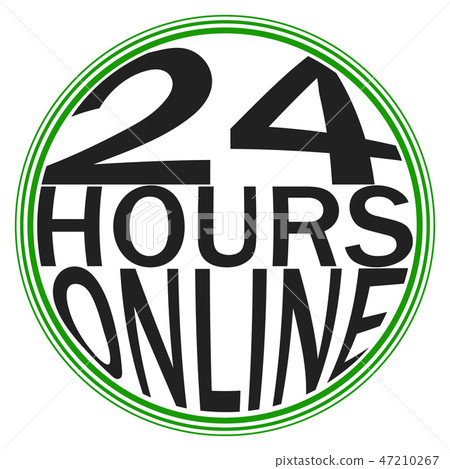 Icon logo service 24 hours online, round logo Icon logo service 24 hours online, round logo 47210267