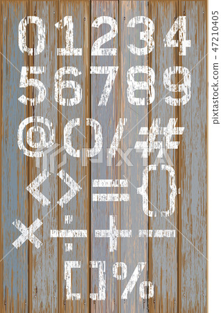 Alphabet number paint on wood retro color 47210405
