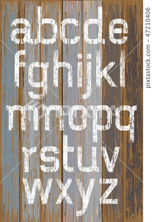 Alphabet color paint on wood retro color. Alphabet color paint on wood retro color. 47210406