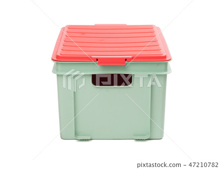 Green plastic box isolated 47210782