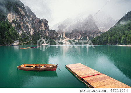Lake in the mountain valley in the Italy. Lake in the mountain valley in the Italy. 47211954
