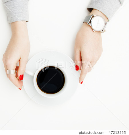 Flat lay. Top view. Minimalist fashion photo 47212235