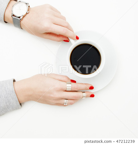Flat lay. Top view. Minimalist fashion photo 47212239