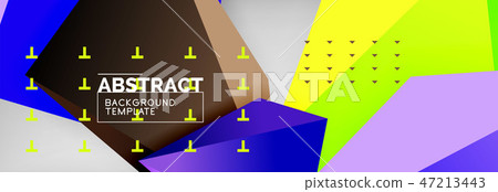 Triangles polygonal background, vector 3d poly template 47213443