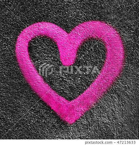 Pink heart on asphalt background Pink heart on asphalt background 47213633