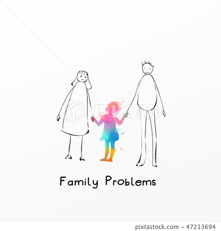 Girl holding hands imagine mom and dad. Girl holding hands imagine mom and dad. 47213694