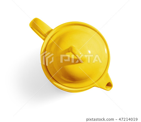 top view of a yellow pot isolated top view of a yellow pot isolated 47214019
