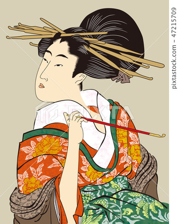 有五個小平面煙管的美麗的婦女 47215709