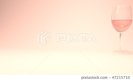 Glass of wine with pink or red wine 47215710