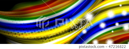 Rainbow color fluid wave lines flow poster. Wave Liquid shapes design Rainbow color fluid wave lines flow poster. Wave Liquid shapes design 47216822
