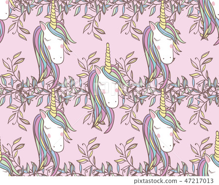Unicorn Rainbow seamless pattern 47217013
