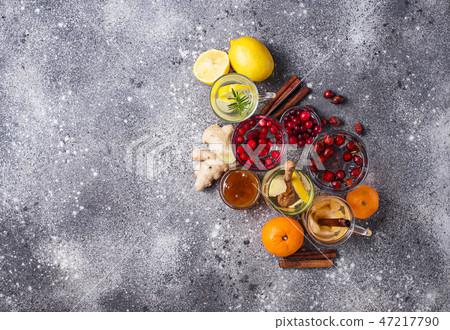Assortment of winter healthy tea for immunity boosting Assortment of winter healthy tea for immunity boosting 47217790