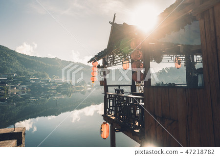 Villages and lakes Ban Rak Thai is little village  47218782