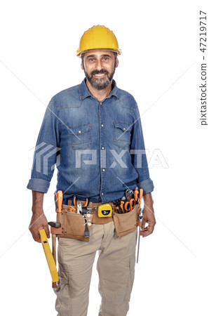 handyman isolated on white 47219717