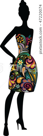 Lady in a motley dress Lady in a motley dress 47220074