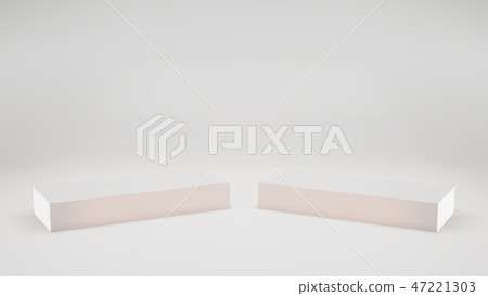 Cube in the studio. 3d illustraion 47221303