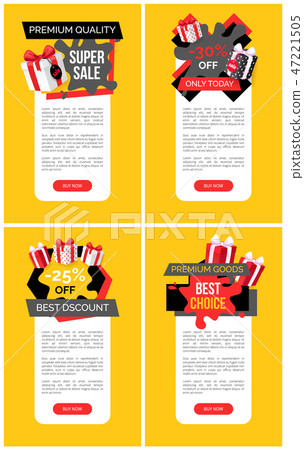 Sale Labels and Goods, Exclusive Offer Vector Site 47221505