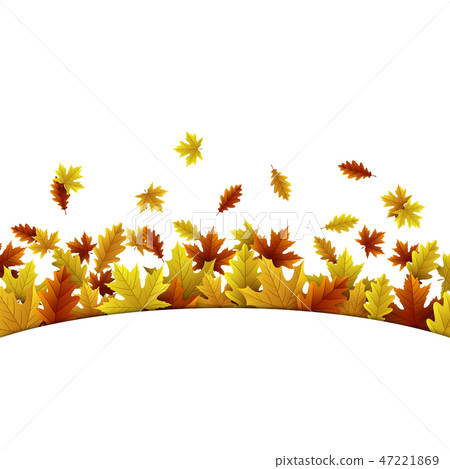 Autumn background with maple and oak leaves - Stock Illustration ...