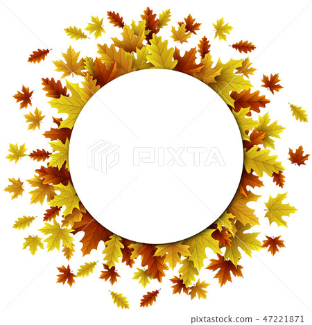 Autumn background with maple and oak leaves - Stock Illustration ...