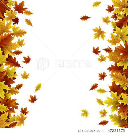 Autumn background with maple and oak leaves - Stock Illustration ...
