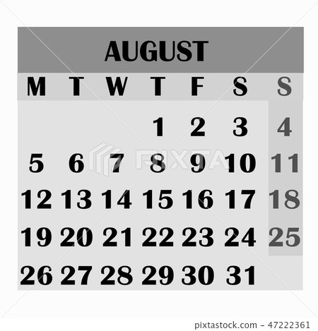 Calendar Design Month August 19 图库插图