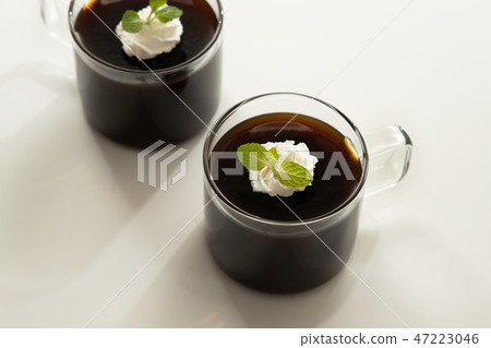 Coffee jelly in a glass cup 47223046