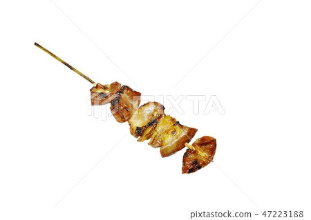 roasted pork innards stab in wooden stick  47223188