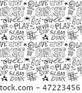 Seamless Pattern with stars, text, ball for Basketball. 47223456