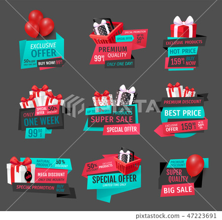 Mega Discount, Exclusive Product Sale Banners Set Mega Discount, Exclusive Product Sale Banners Set 47223691
