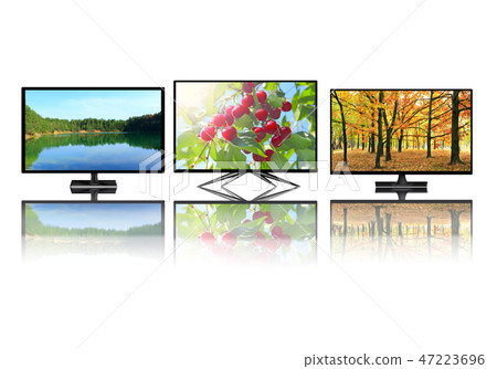 Television monitors isolated on white background 47223696
