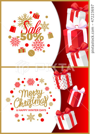 Christmas Sale Winter Discounts and Present Boxes 47223697