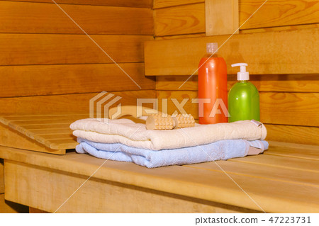 Interior of a modern Russian banya Interior of a modern Russian banya 47223731