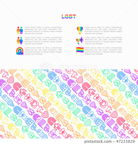 LGBT concept with thin line icons LGBT concept with thin line icons 47223829