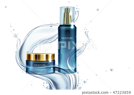 Vector moisturizing cream, lotion in water splashes 47223859