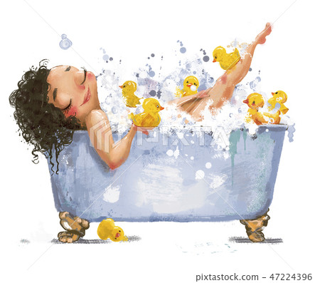 yong woman in bath yong woman in bath 47224396