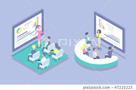 Conference Seminar Icons Set Vector Illustration Conference Seminar Icons Set Vector Illustration 47225225